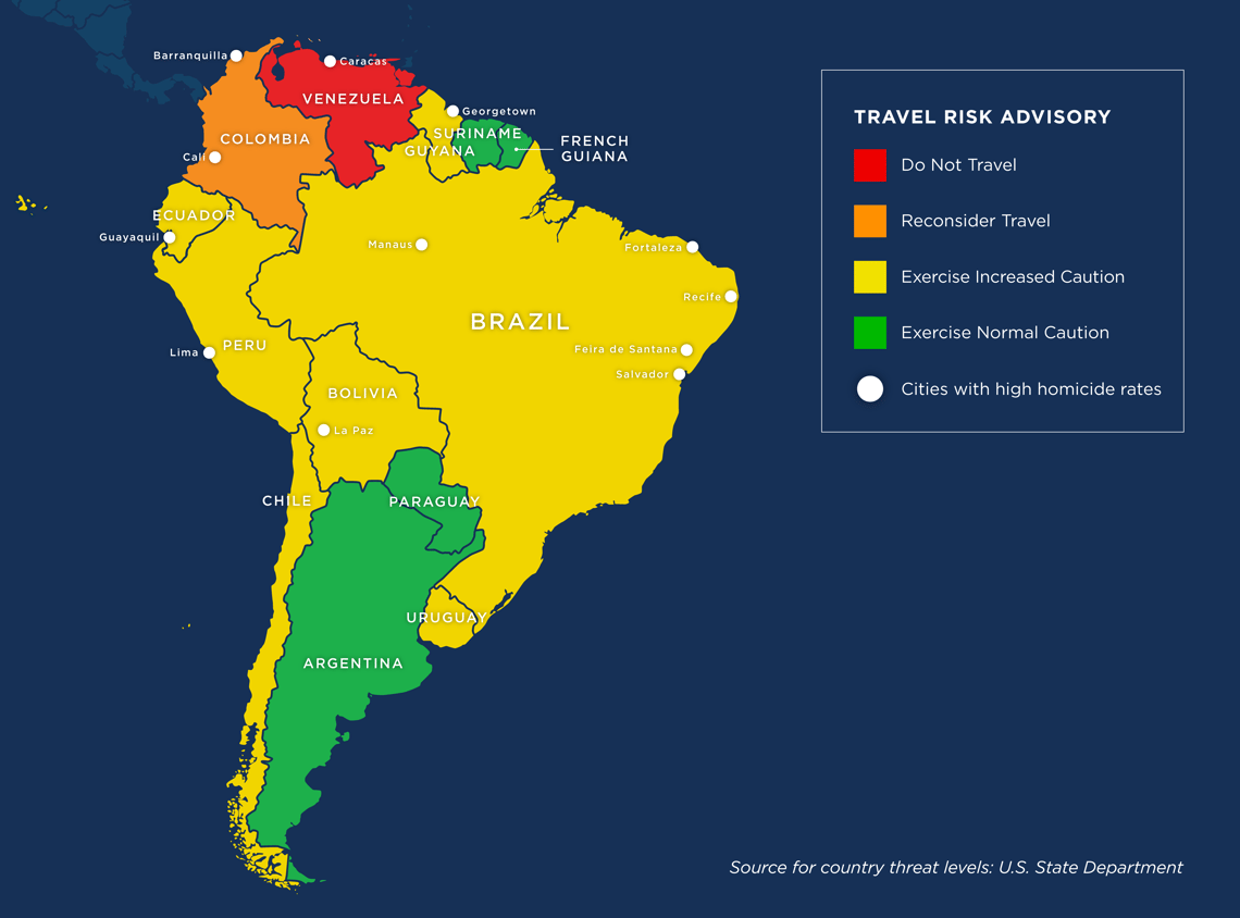 Safe Countries South America